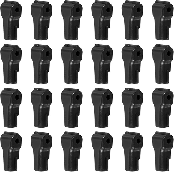 PATIKIL 5 mm Stop Peg Lock, 25 Pcs Pegboard Hooks Anti Sweep Theft Hook Locks Plastic Pegs for Mobile Accessories Shop Clothes Retail Security Display, Black
