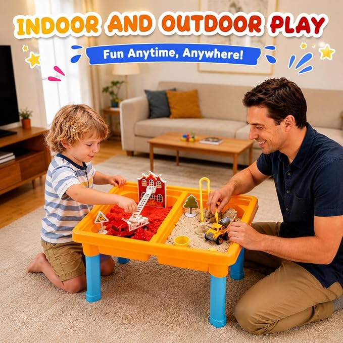 Carolart Construction Water & Sand Table, 2 in 1 Sensory Table Gift | - Image 7