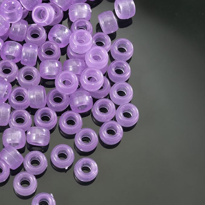 Gxueshan 1000 Pcs Acrylic Plastic White Pony Beads 6x9mm Bulk Kandi Beads - Image 4