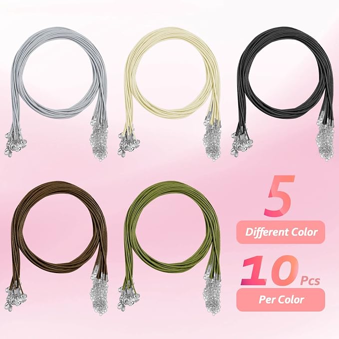 Necklace Cord, Paxcoo 50Pcs Necklace String Rope - Image 3