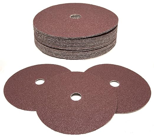 Benchmark Abrasives 7 Inch Sanding Discs Aluminum Oxide Resin Fiber Grinding Disc for Grinding, Stripping on Wood, Fiberglass, Steel, Metal, 7/8" Arbor Angle Grinder Sanding Disc, 25 Pack - 60 Grit