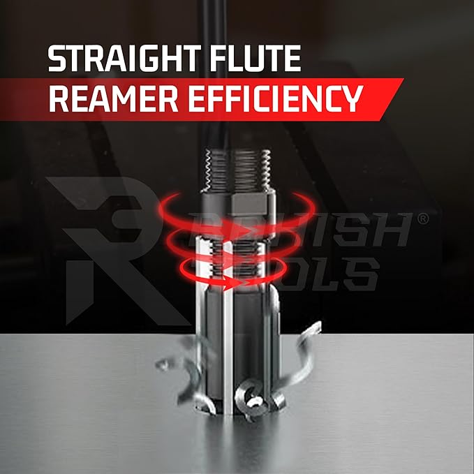 Adjustable Hand Reamer Tool HV to H14 Sizes - 1/4" to 1-1/2” Reaming Tool for Precise Hole Finishing with 6 Carbon Steel Blades - Hand Tools Reamers for Metal & Wood - 6.35mm - 38.10mm