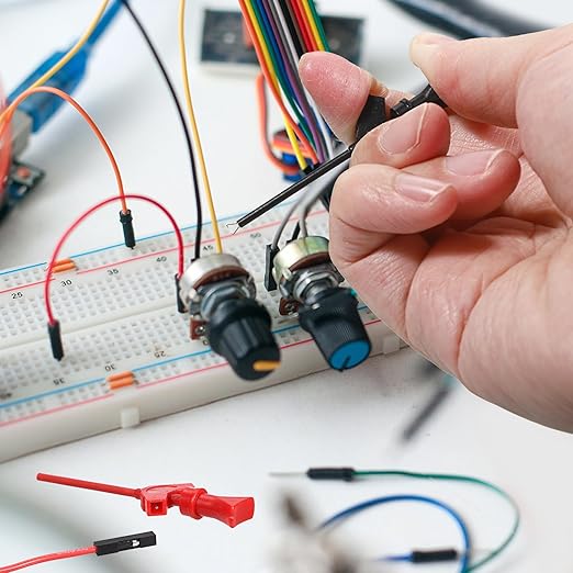 Sumnacon Test Leads Kit 10 Pcs 5 Colors Mini SMD IC Test Hook Clips with Silicone Jumper Wires Cable for Logic Analyzer Electrical Testing Clip Leads or Multimeter Test Leads for Repairing Cell Phone