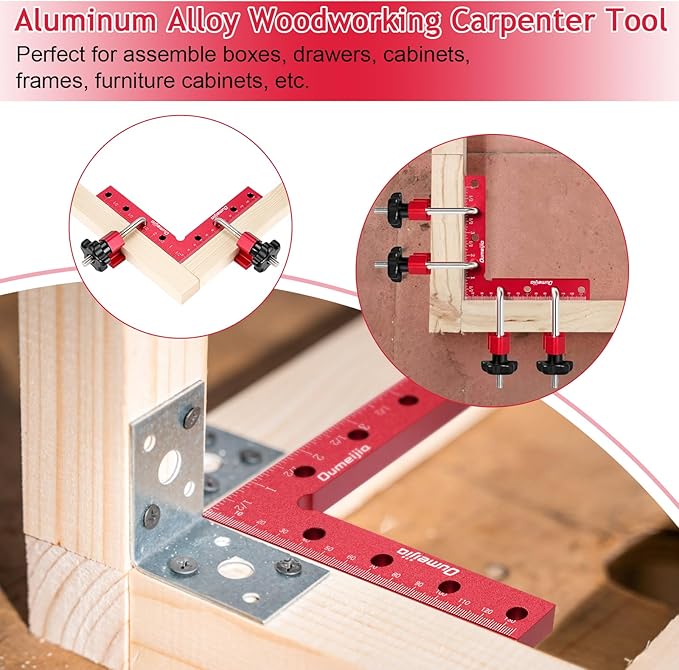 90 Degree Positioning Squares, Right Angle Clamps for Woodworking 5.5" x 5.5"(14 x 14cm), Aluminum Alloy Corner Clamps, Clamping Squares Tool for Picture Frame Box Cabinets Drawers