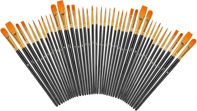 Soucolor Acrylic Paint Brushes Set, Halloween Pumpkin Ceramic Crafts Supplies by Soucolor