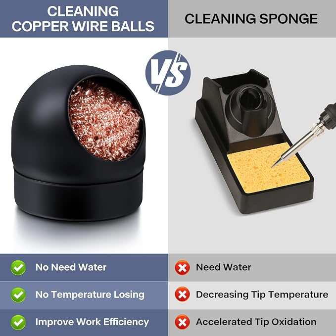 Soldering Iron Tip Cleaner, LXIANGN Non-slip Solder Flux Brass Tip Cleaner & - Image 6