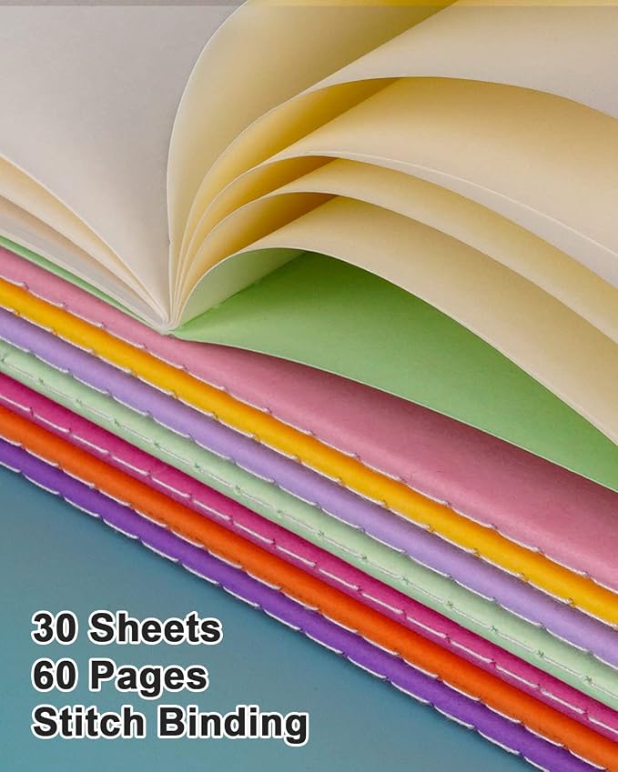Dynta Small Notebook Bulk 60 Packs A6 Mini Sketchbooks Blank Page Colorful Cover - Image 3