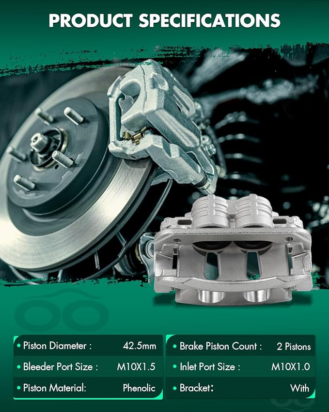 SCITOO 18B4929 Front Left Disc Brake Caliper Assembly w/Bracket For Ford For Mustang 2005-2010