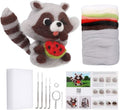 JUPEAN Needle Felting Kit Needle Felting Supplies Raccoon Animal by Jupean