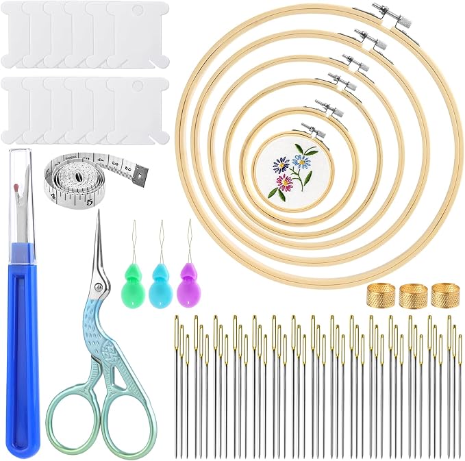 ZXIIXZ 72 Pcs Cross Stitch Supplies, Embroidery Kit by ZXIIXZ