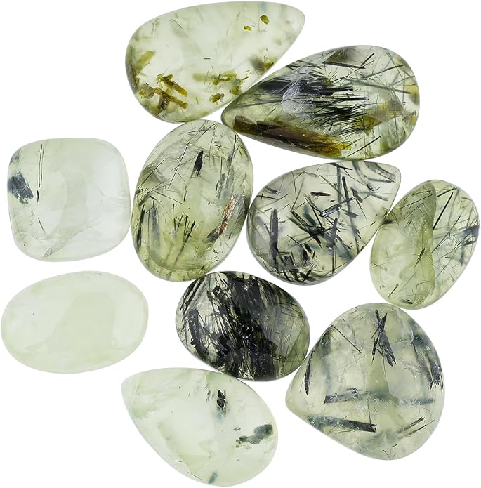 10pcs, Natural Gemstone Cabochon, Wholesale Assorted Flatback Crystals by CRYSTALINES