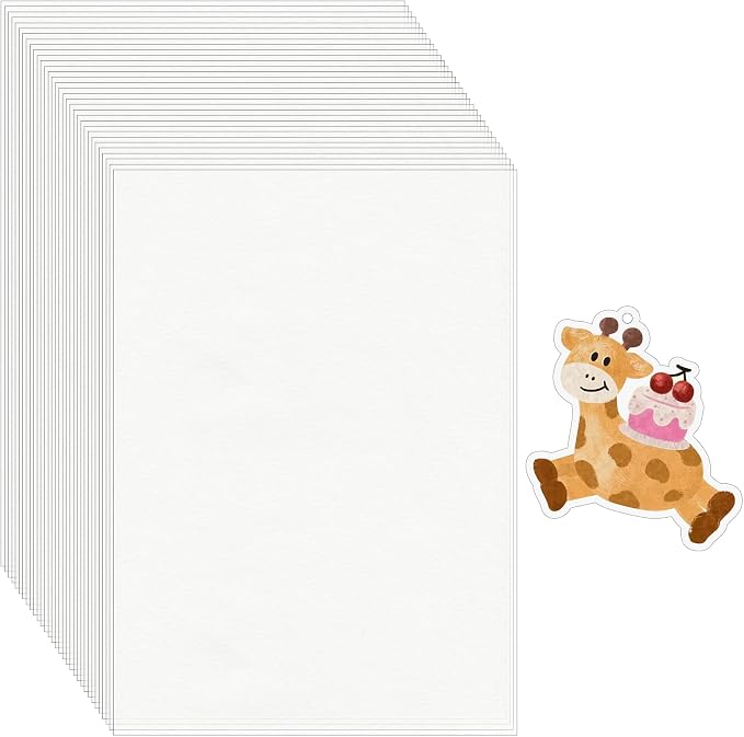 WISYOK 50Pcs Shrinky Film, Shrinky Plastic Sheets by WISYOK