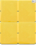 Metal Pegboard 12-Inch Tall x 16-Inch Wide Heavy Duty Wall Organizer for Home Garage Tool Storage 4pcs Yellow