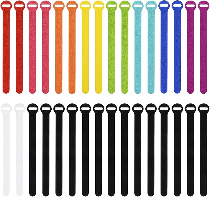 Self-Gripping Cable Ties by Wrap-It Storage, 8 Inch Straps – Reusable Hook and by Wrap-ItStorage