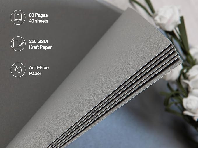 potricher 12 x 12 Inch Large DIY Scrapbook Photo Album 80 Pages Thick Kraft - Image 5