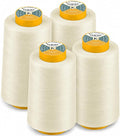 AK Trading CO. 4-Pack Ivory All Purpose Sewing Thread Cones of High Tensile by Fabrics%7CEventDecor%7CCrafts%7CUpholsteryFoam