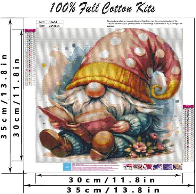 Gnome Cross Stitch Kits for Adults Beginner, Book Counted Cross Stitch Kits - Image 2