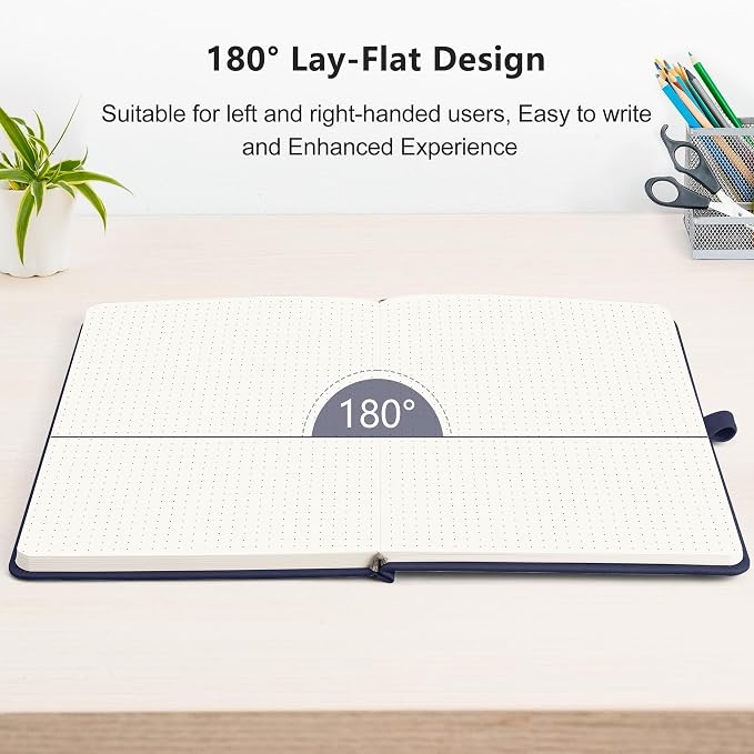 RETTACY Dotted Journal Notebook, 192 Pages, A5 Medium Size | Leather Hardcover - Image 6