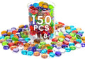 1 LB Mix Color Glass Beads, Mini Flat Glass Marbles~150PCS by MESCHETT