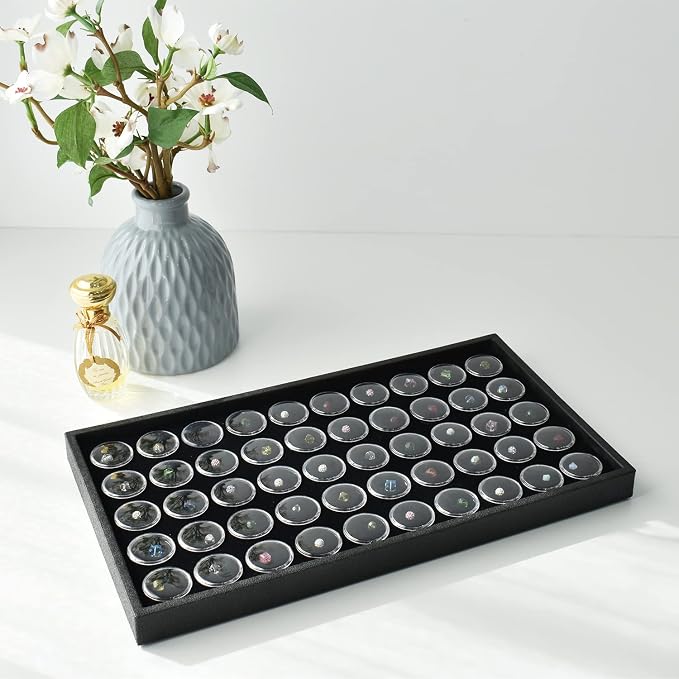 Ikee Design Black Foam Gem Jars Showcase Stackable Display Tray - Image 7