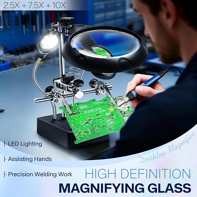 Helping Hands Magnifier Soldering Station - Image 2
