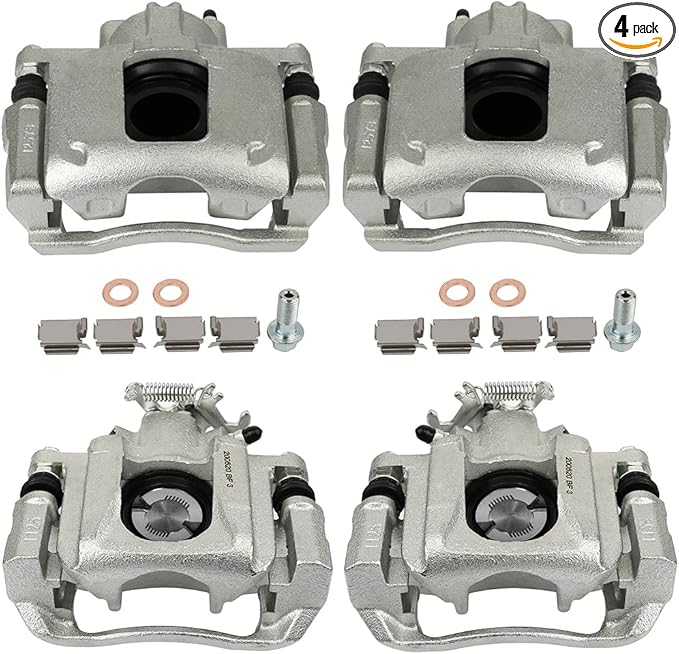 cciyu Front Rear Brake Calipers w/Bracket 2008-2012 For Chrysler For Town & Country,2008-2012 For Dodge For Grand Caravan,2009-2012 For Volkswagen For Routan 18B5044 18B5045 18B5081 18B5080