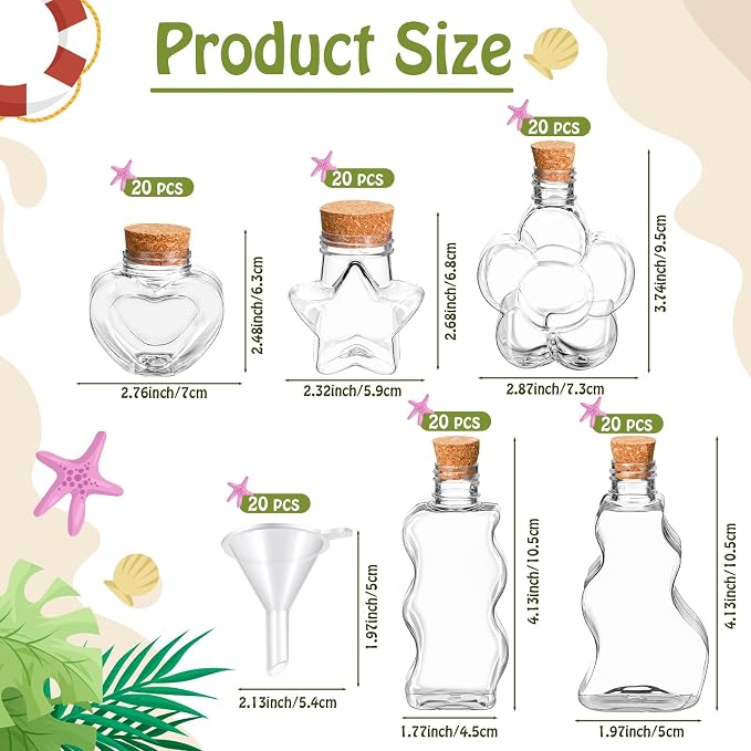 Shappy 100 Pcs Plastic Sand Art Bottles - Image 2