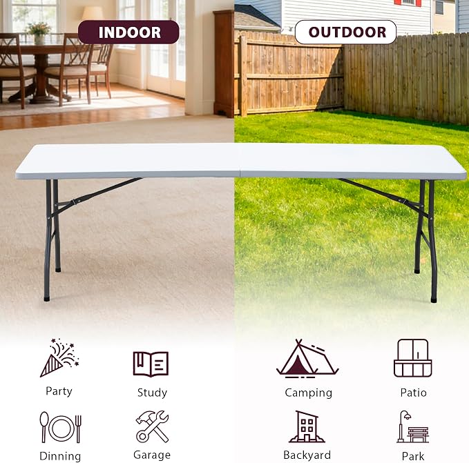 SUPER DEAL 8FT Folding Picnic Table - Image 7