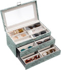 ProCase 3-layer Sunglasses Storage Organizer, 18 Slots Leather Sunglass Box by ProCase