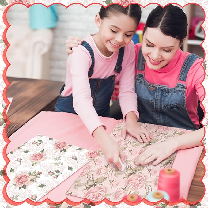 HunnmingRe 20 Pcs 10''x10'' Vintage Rose Quilting Fabric Square Bundle Retro - Image 5