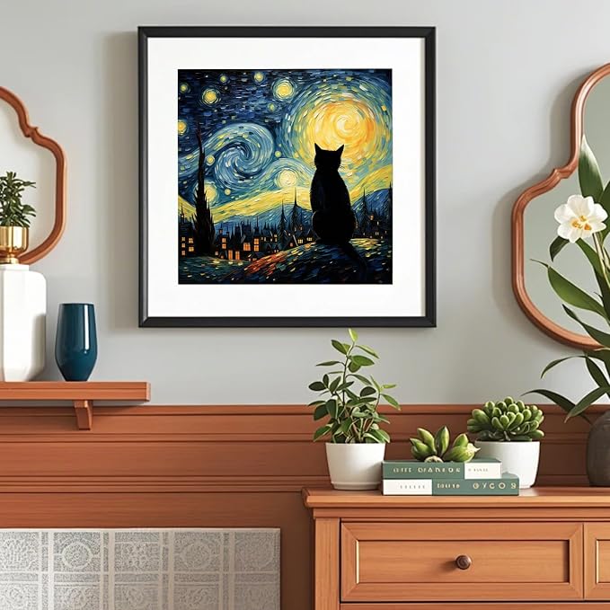 VeGuude Cat Diamond Art Kits for Adults-Starry Night Diamond Painting Kits for - Image 5