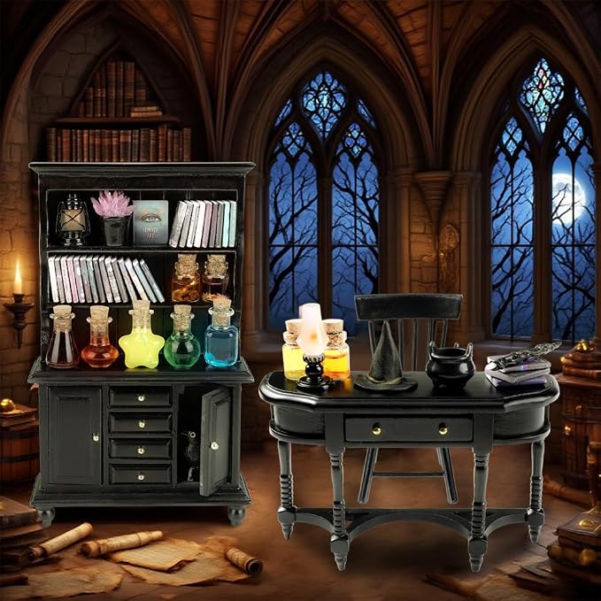 Celltestria 56 Pcs Halloween Miniatures Decorations 1:12 Scale Magic House - Image 3