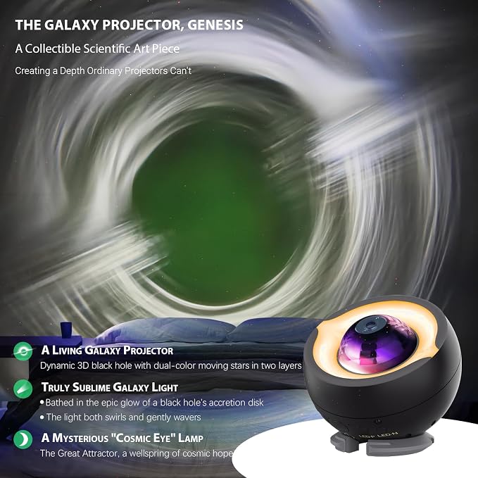 Black Hole Projector Scientifically Sculpted by Led Light, Interstellar Galaxy - Image 3
