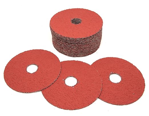 Benchmark Abrasives 4 1/2 Inch Sanding Discs Ceramic Resin Fiber Grinding Disc for Grinding, Stripping on Wood, Fiberglass, Metal, 7/8" Arbor Angle Grinder Sanding Disc, 25 Pack - 80 Grit
