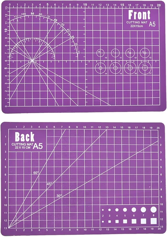 A5 Self-Healing Cutting Pads, Small Cutting Mat, Professional Double Sided by Wonafa