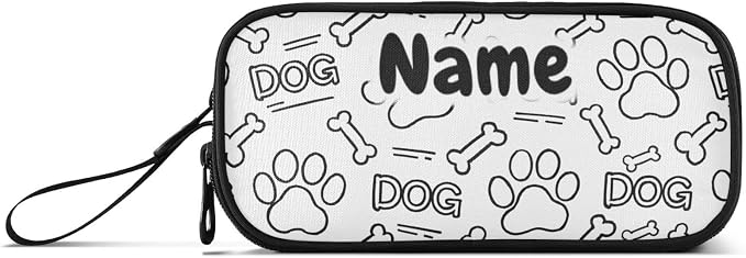 Custom Dog Paw Print Bones Pencil Case Box Boys Girls Personalized Name Large - Image 6