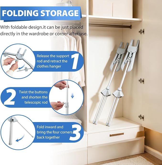 Adjustable Cap and Gown Display Stand, 32-63 Inch, Foldable Steel Frame - Image 7