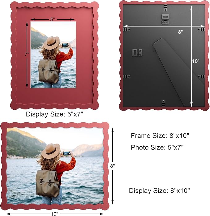 8X10 Wavy Picture Frame With Mat - Image 2