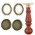 Frame Wax Seal Stamp, 3D Embossed Relief Carving Head and Wood Handle by HOSEALING
