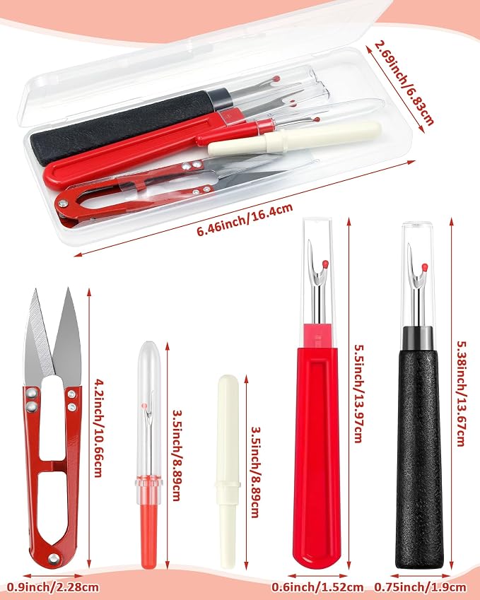 FIVEIZERO Seam Rippers for Sewing – 2 Big and 2 Small Stitch Remover Tools - Image 2