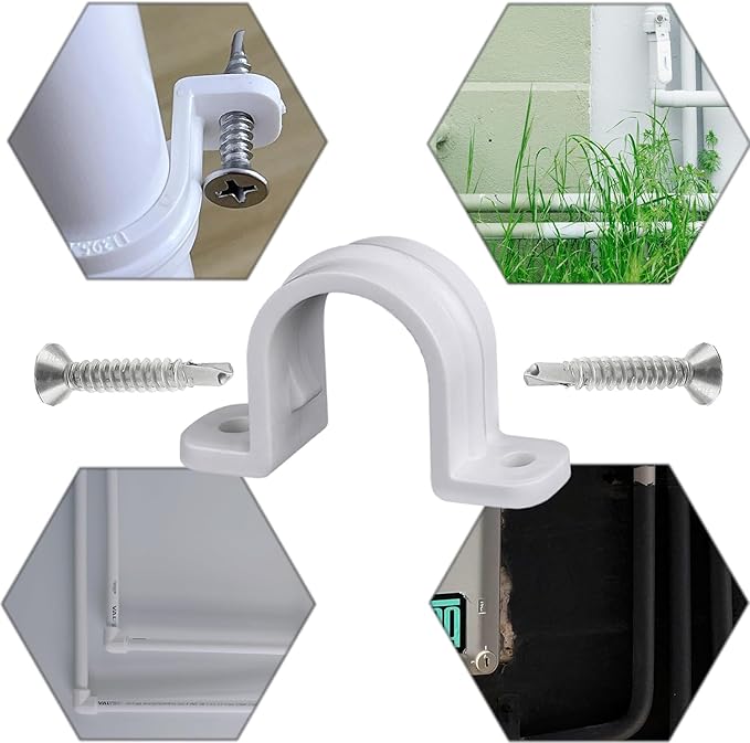 30 Pcs Conduit Pipe Strap Clamps,Plastic Pipe Clamps SCH 1 inch(32 MM), Two Hole Plastic Pipe Clip Non-Metallic Conduit Pipe Conduit Clamps Pipe clamp PVC Conduit Clips