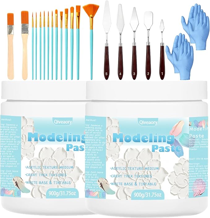 Modeling Paste 1000ml/63.5oz Professional High Density Acrylic Medium by Qiveaory
