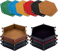 SIQUK 6 Pieces Dice Tray Hexagon Dice Rolling Holder Folding PU Leather Dice by SIQUK