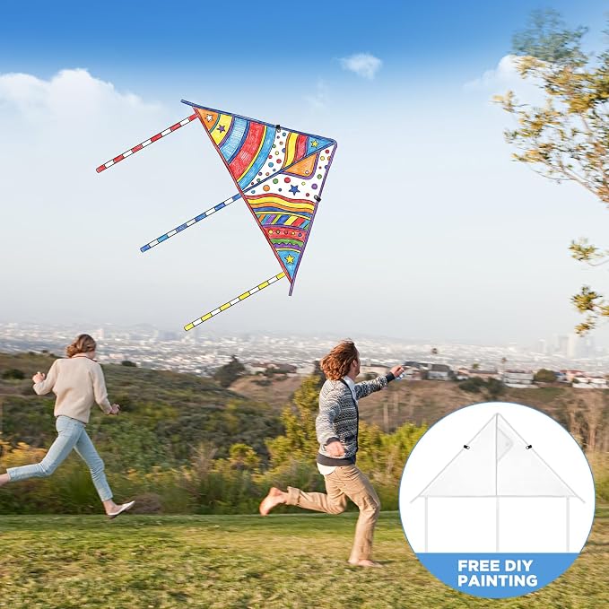 Syhood 20 Pcs DIY Blank Kites Set 24 Inch Summer Decorating Coloring Kites - Image 3