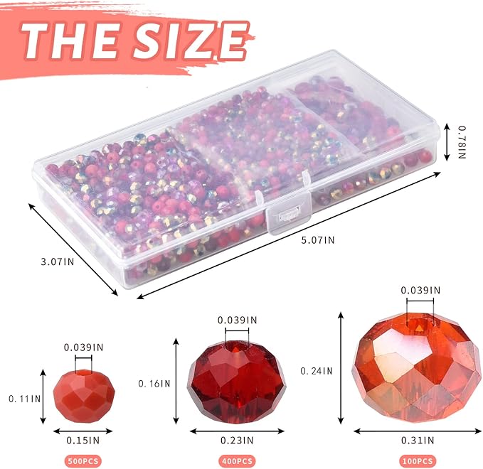 Briolette Faceted Rondelle Crystal Glass Beads - Image 3