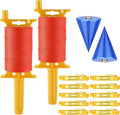 2 Pack Mason Line with Handle Twisted 540-Feet Reloadable Line Reel with 10 Built in Levels & 2 Plumb Bob Braided Construction Nylon Line for Gardening, Masonry Tools, String Level, Kite Twine String