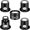 5 Pcs Jewelers Loupe Portable Monocular Magnifying Glass by Konohan