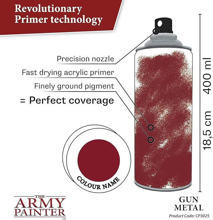 The Army Painter Colour Primer Gun Metal, 400 mL Acrylic Spray Primer, Spray - Image 3