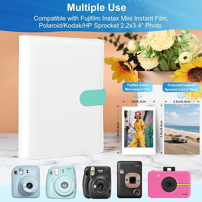 PU Leather Refillable Photo Album A5 Photocard Binder, 200 Pockets, Compatible - Image 3