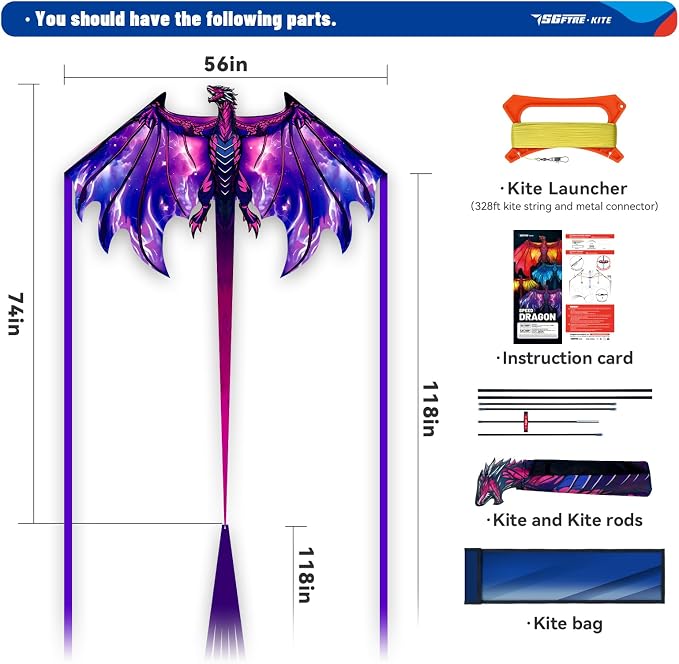 SGftre Complete Kite with Handle, Line & Accessories, Family Outdoor Activities - Image 5